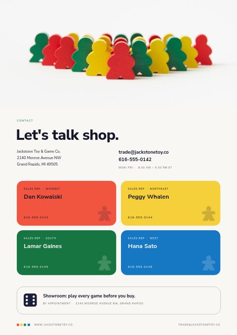Toys & Games Premium — Contact / Info page
