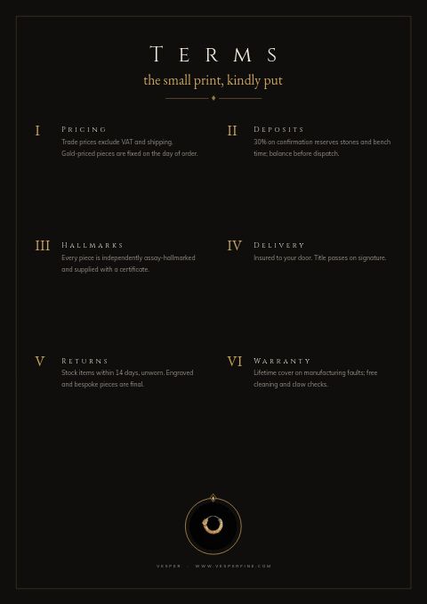 Jewelry & Accessories — Notes / Terms page