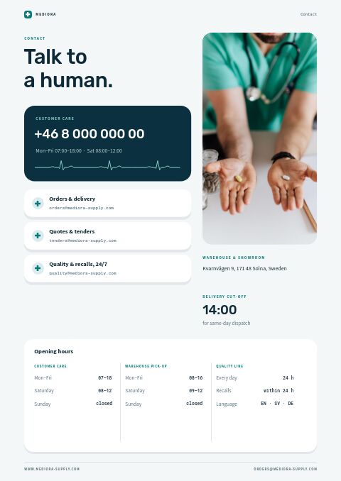 Health & Medical — Contact / Info page
