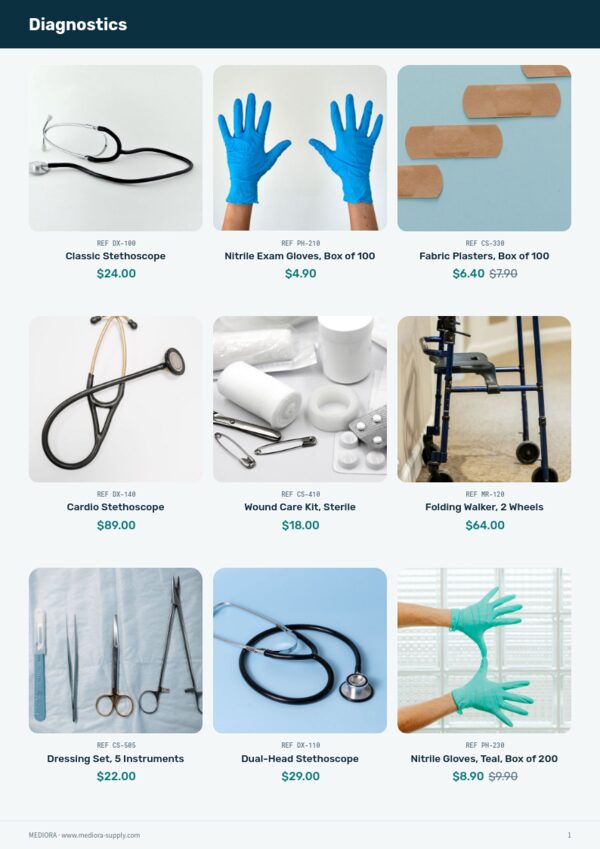 Health & Medical — product page, 3 × 3 grid