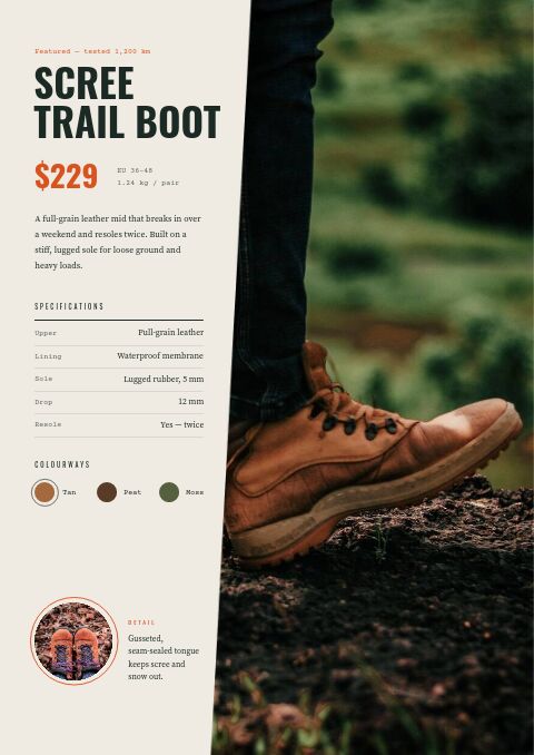 Outdoor & Adventure — Featured Product page