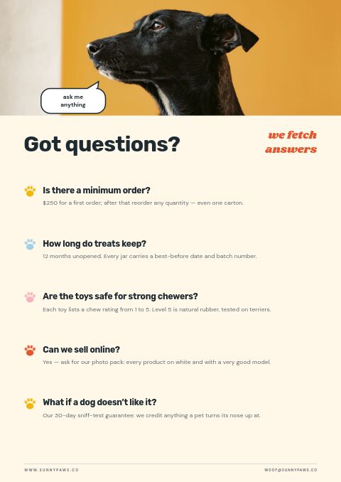 Pet Supplies — FAQ page