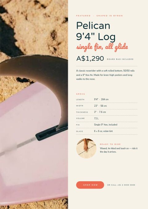 Surf & Beach — Featured Product page