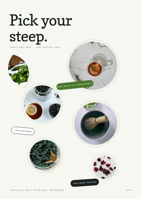 Tea & Botanicals — Cover · sticker page