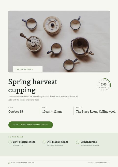 Tea & Botanicals — Event / Launch page