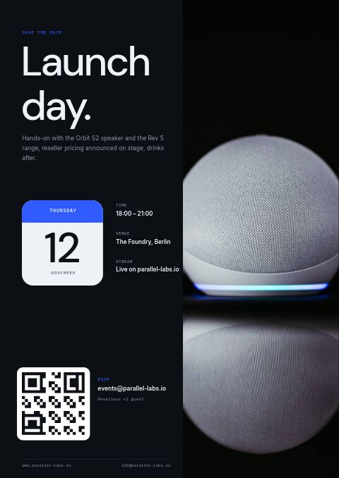 Electronics & Tech — Event / Launch page