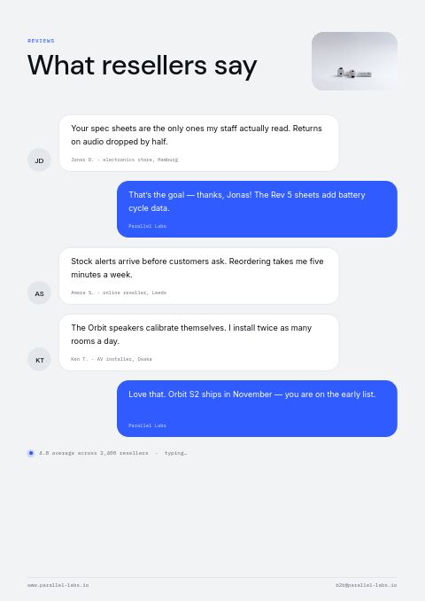 Electronics & Tech — Testimonials page