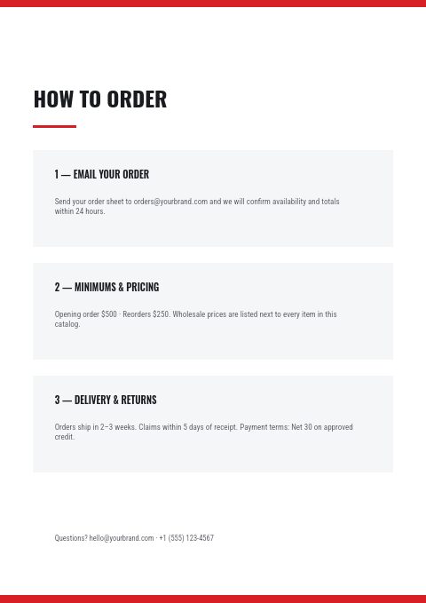 Automotive Parts — How to order page
