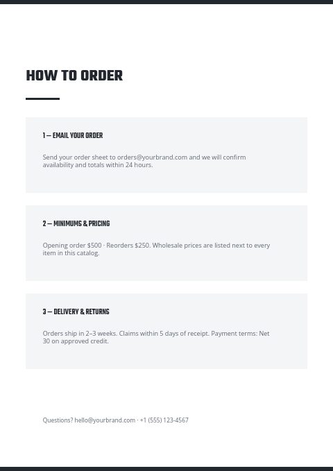 Building Materials — How to order page
