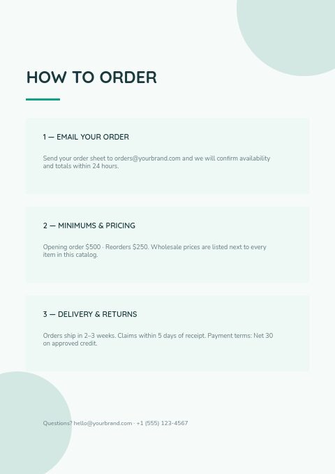 Cleaning Supplies — How to order page