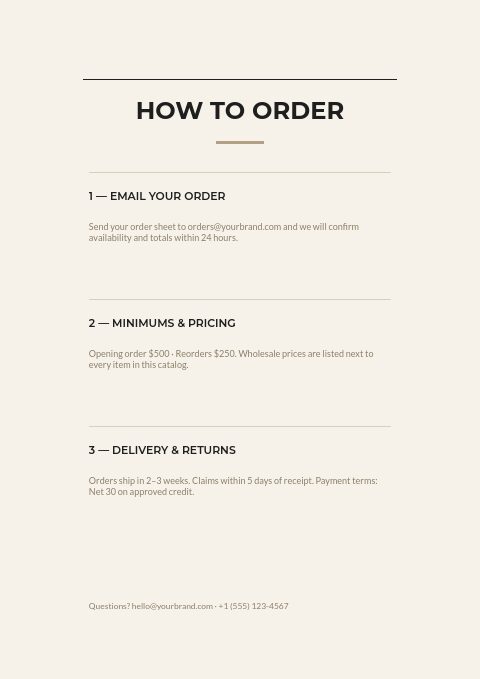 Elegant Serif — How to order page