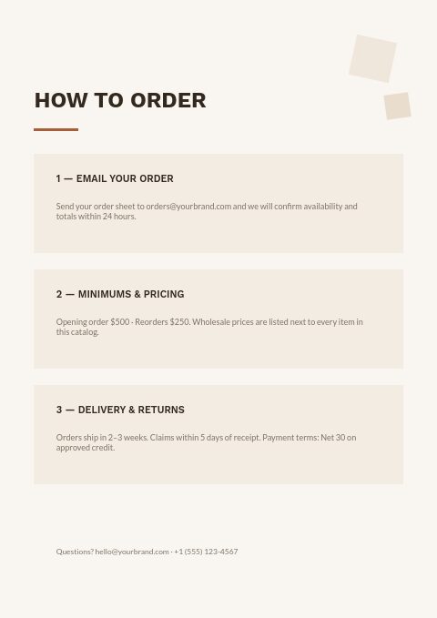 Flooring & Tile — How to order page