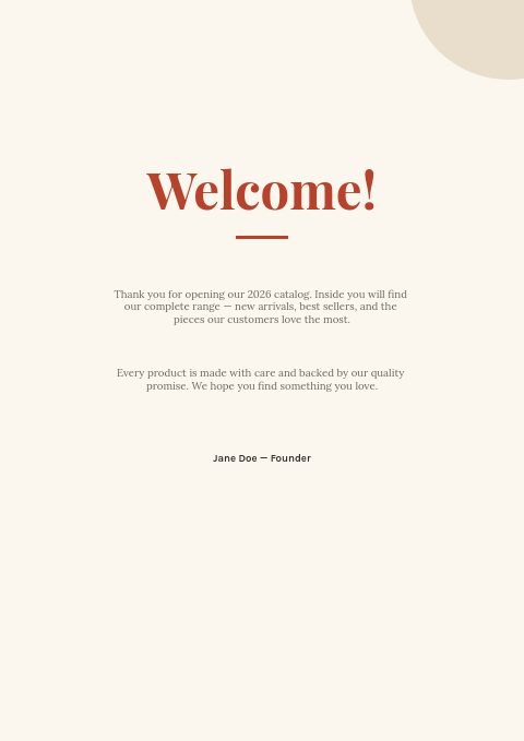 Food & Beverage — Welcome page