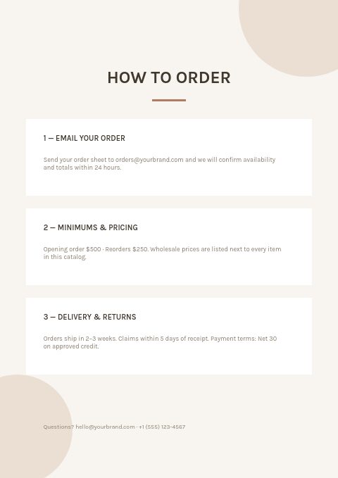 Home Decor — How to order page