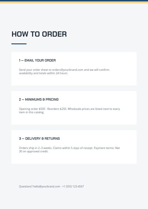Industrial Supplies — How to order page