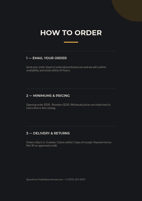 Lighting — How to order page