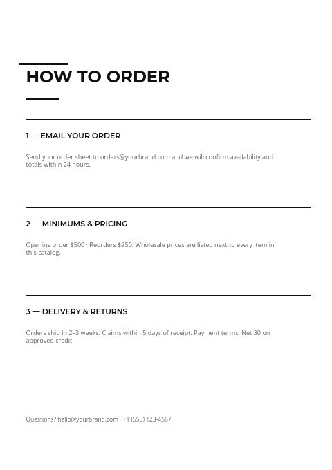 Minimal Mono — How to order page