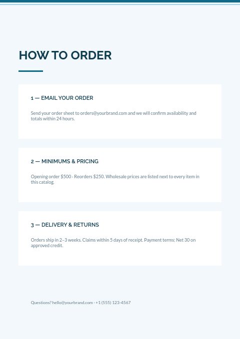 Coastal Blue — How to order page