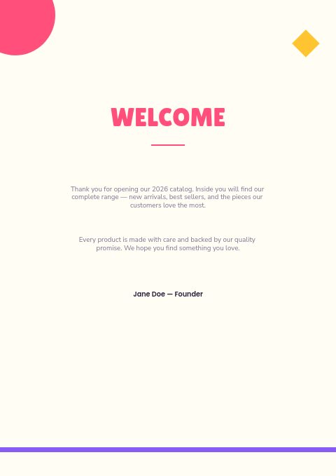 Party Supplies — Welcome page
