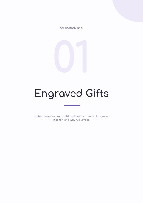 Personalized Products — Divider page