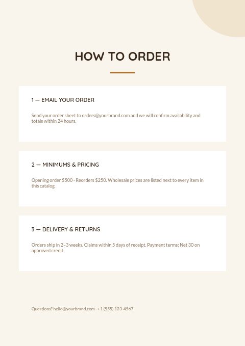 Artisan Bakery — How to order page