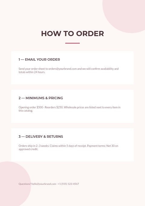 Blush Beauty — How to order page