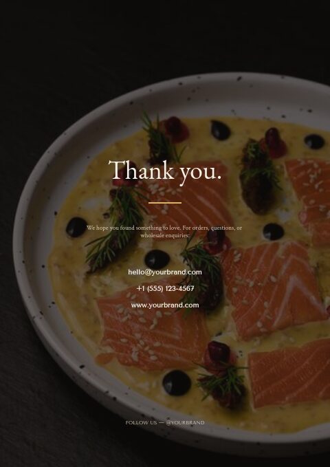 Chef's Table — Back page page