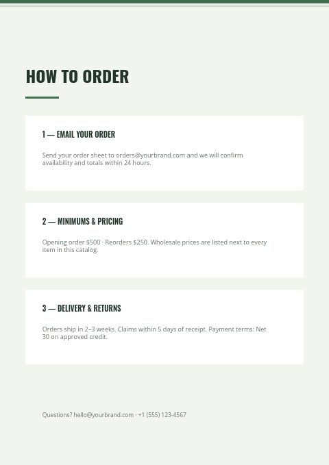 Alpine Outdoor — How to order page