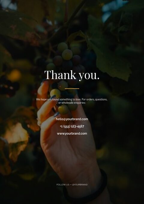 Vineyard & Cellar — Back page page