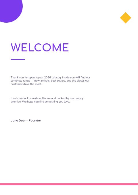 Promotional Products — Welcome page