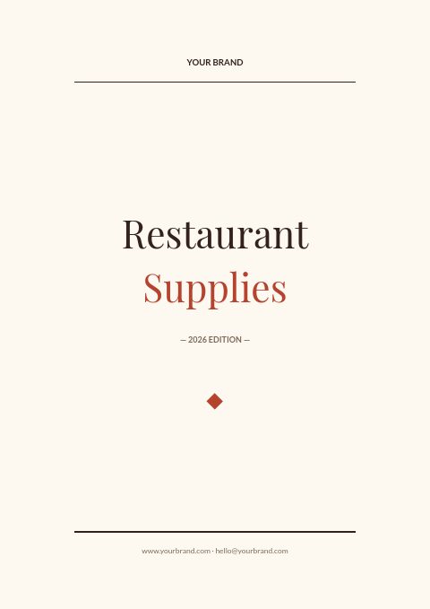 Restaurant Supplies catalog template cover