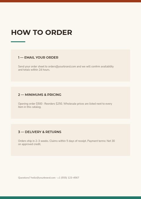 RV & Camping Equipment — How to order page